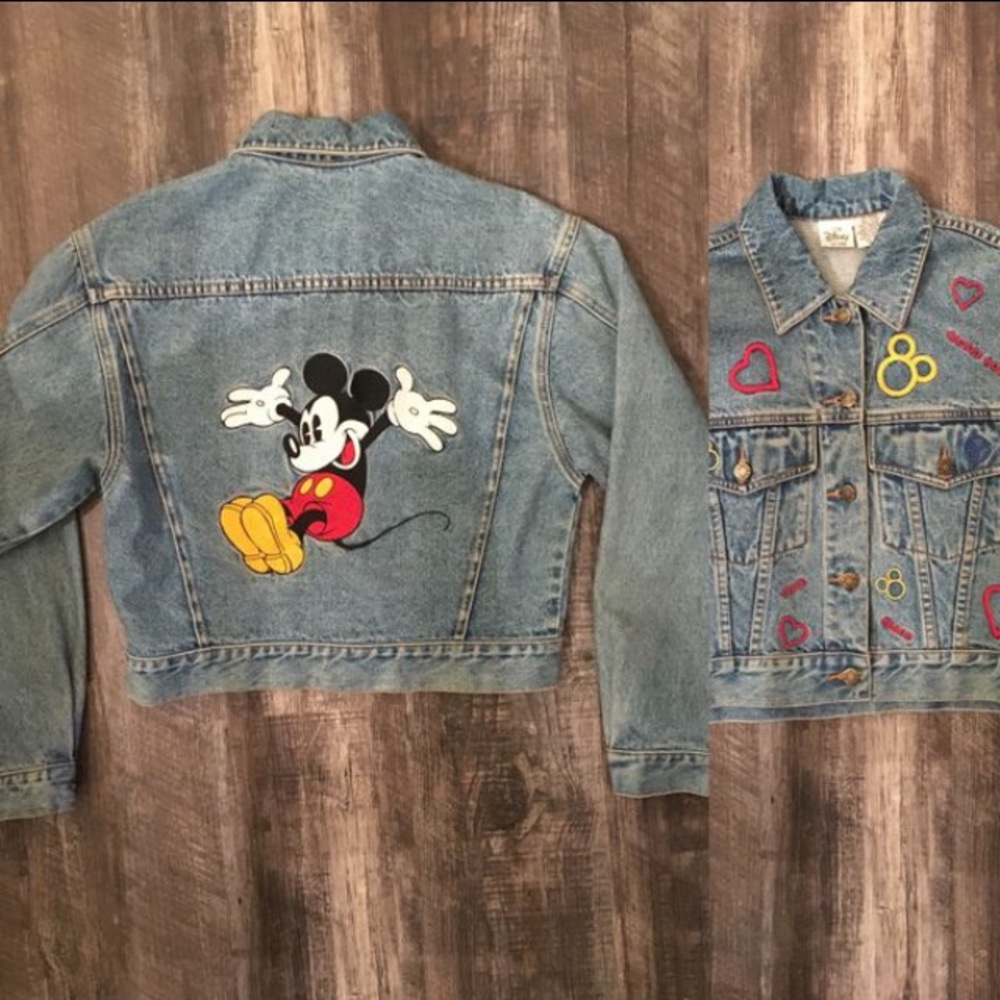 Vintage Mickey Mouse Denim Jacket, Size Small